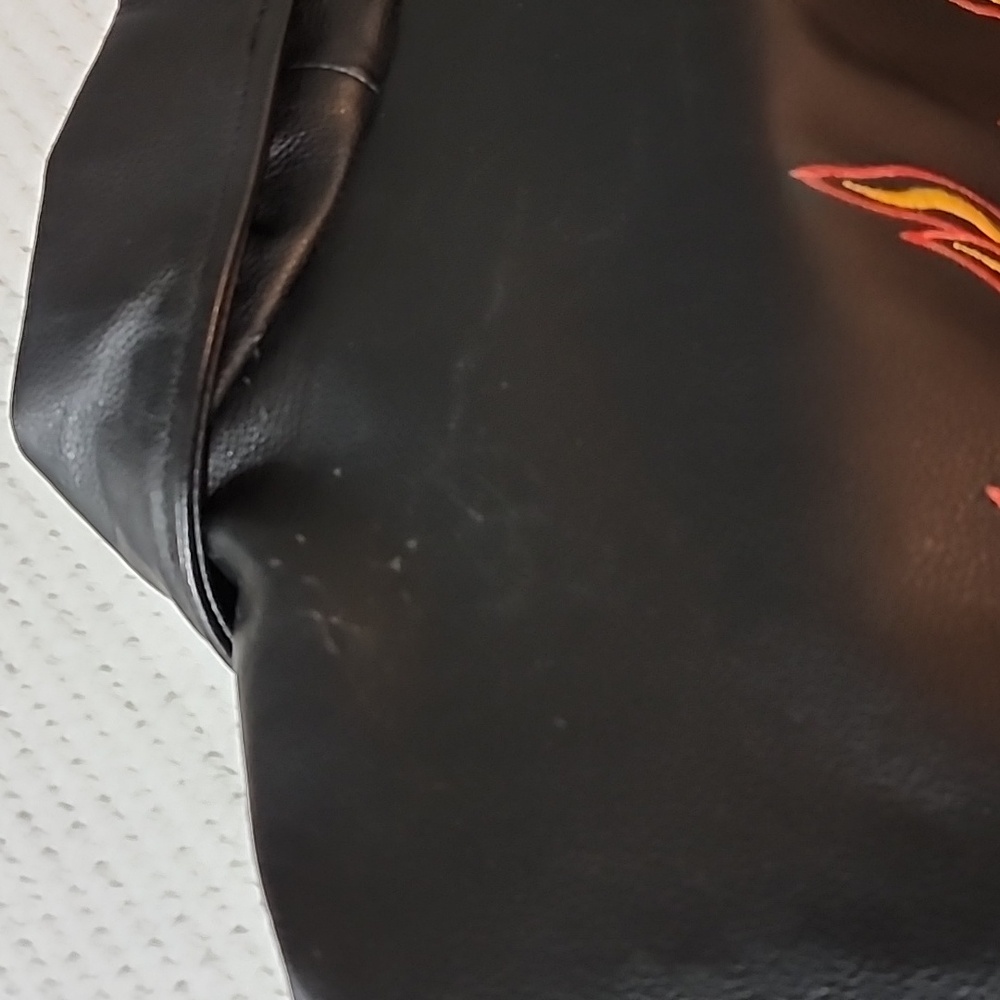 Harley-Davidson Mens FLAME II Leather Jacket RIDE FREE SIZE S Flames Black. - Picture 11 of 16